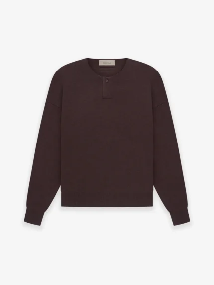 Womens Ls Henley Plum in front side