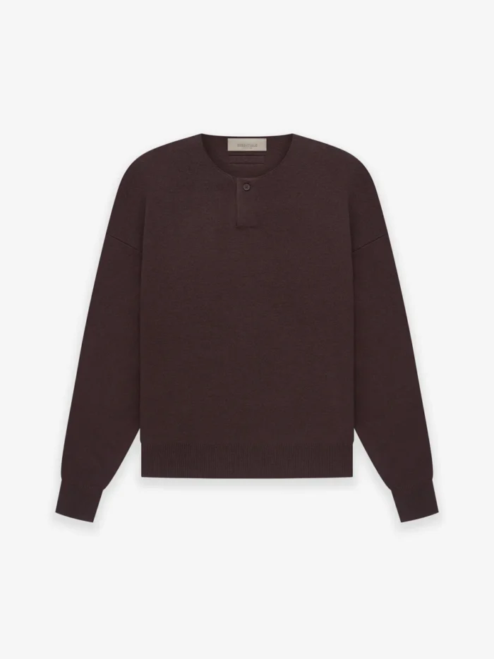 Womens Ls Henley Plum in front side