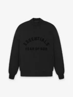 Essential Crewneck Jet Black in front side