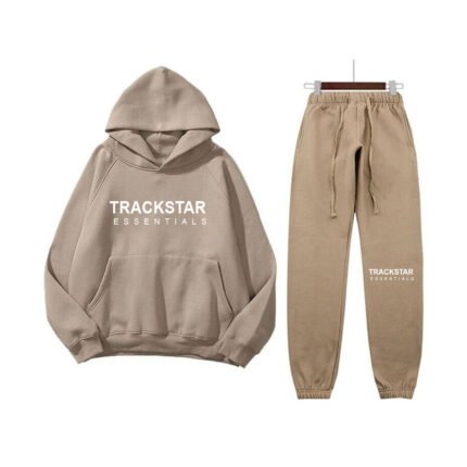 Trackstar Essentials Logo Printed Tracksuit - Brown