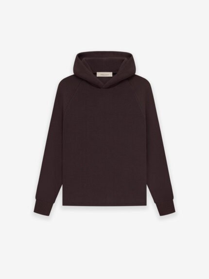 Kids Essentials Knit Hoodie Dark Red