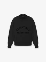 Kids Essentials Crewneck Jet Black in front side
