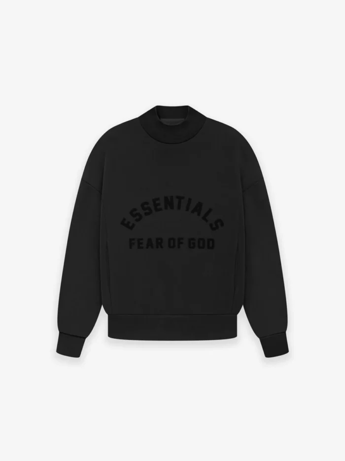 Kids Essentials Crewneck Jet Black in front side