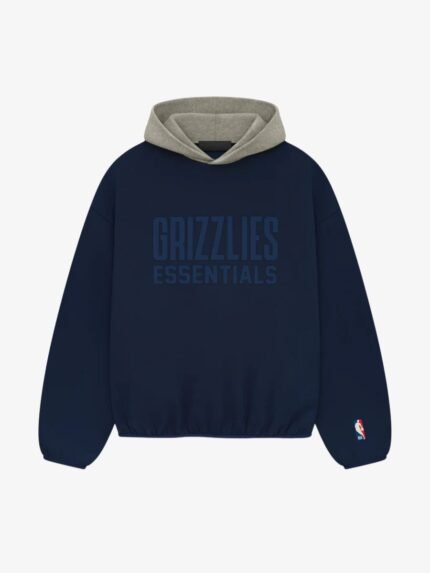 Essentials Grizzlies Pullover Hoodie - Navy in front side