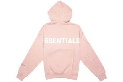 Fear of God Essentials Pink 3M Logo Pullover Hoodie in back side