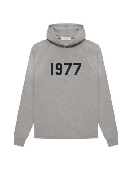 Fear Of God Essentials Knit Hoodie Dark Oatmeal in front side