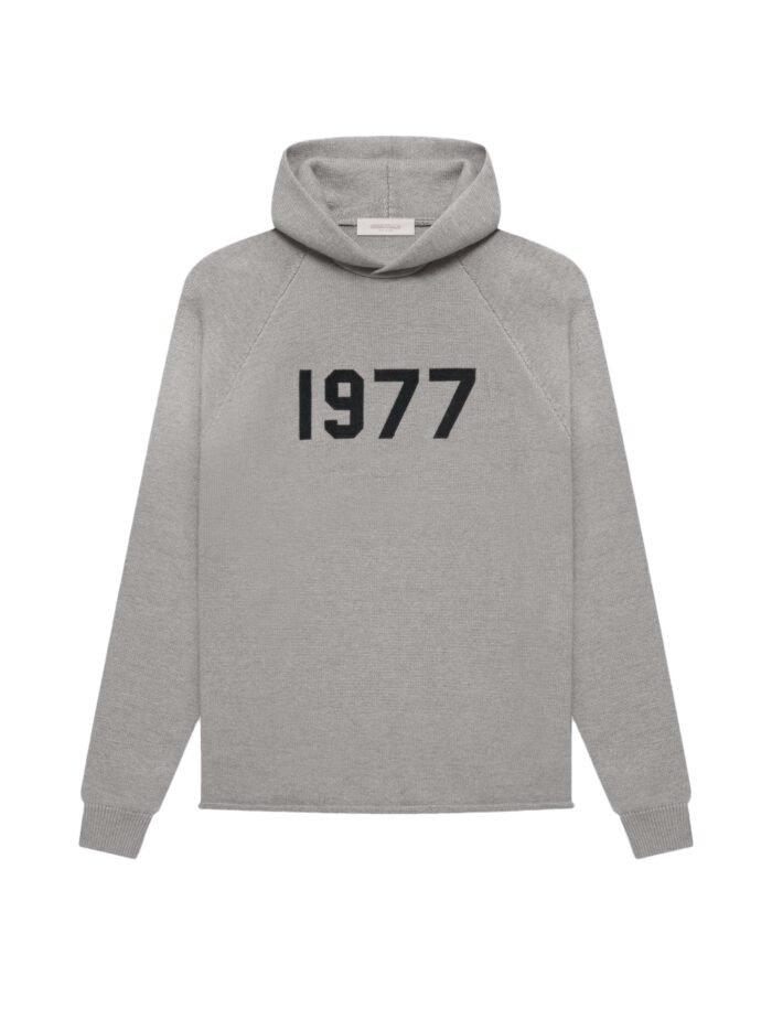 Fear Of God Essentials Knit Hoodie Dark Oatmeal in front side