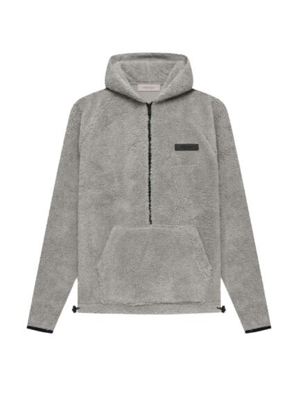Fear Of God Essentials Polar Fleece Half Zip Hoodie Dark Oatmeal
