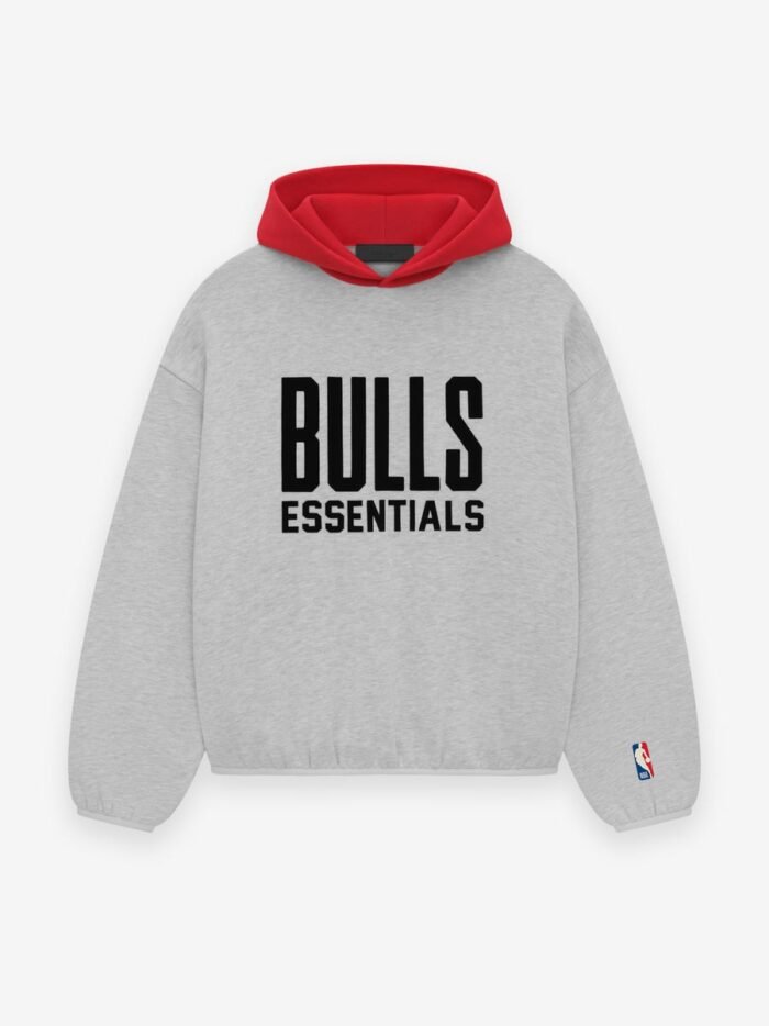 Essentials Bulls Hoodie Light Heather front side