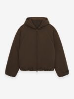 Essentials Military Nylon Hooded Bomber Brown front side