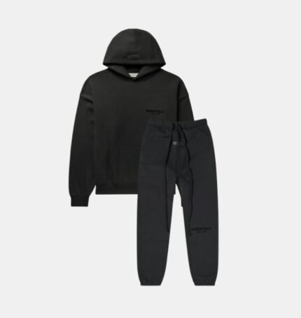 Essentials Fear of God Black Tracksuit front side