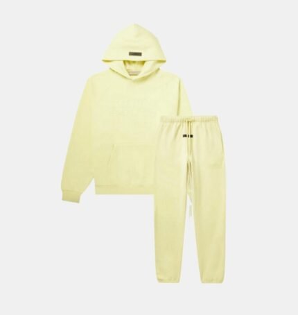 Fear of God Essentials Canary Tracksuit front side