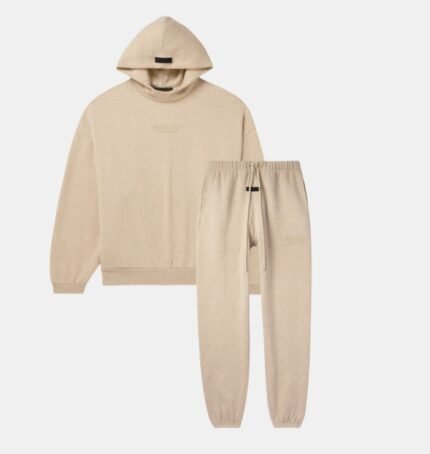 Fear of God Essentials Gold Heather Tracksuit front side