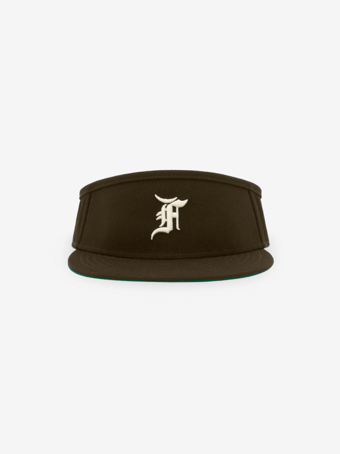 Fitted Visor Brown Hat in front side